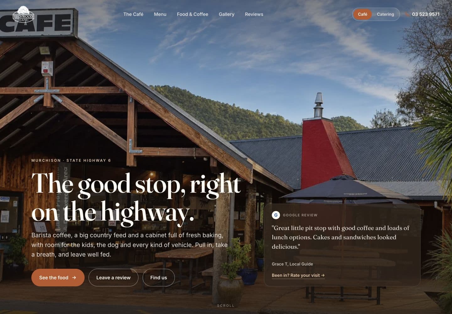 Beechwoods Cafe desktop website